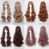 Women Wavy Sweet 80cm Long Brown Lolita Fashion Wigs With Bangs -Cosplay 002