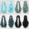 Women Wavy Sweet 80cm Long Green Lolita Fashion Wigs With Bangs -Cosplay 003