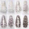 Women Wavy Sweet 80cm Long White And Gray Lolita Fashion Wigs With Bangs 1 Women Wavy Sweet 80cm Long White And Gray Lolita Fashion Wigs With Bangs -Cosplay 005