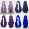 Women Wavy Sweet 80cm Long Purple And Blue Lolita Fashion Wigs With Bangs -Cosplay 006
