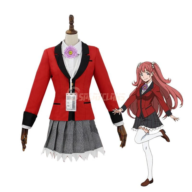 Anime Kakegurui Yumemite Yumemi Uniform Cosplay Costumes 3 Anime Kakegurui Yumemite Yumemi Uniform Cosplay Costumes