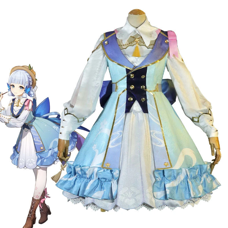 Game Genshin Impact Springbloom Missive Kamisato Ayaka Lolita Cosplay Costumes 3 Game Genshin Impact Springbloom Missive Kamisato Ayaka Lolita Cosplay Costumes