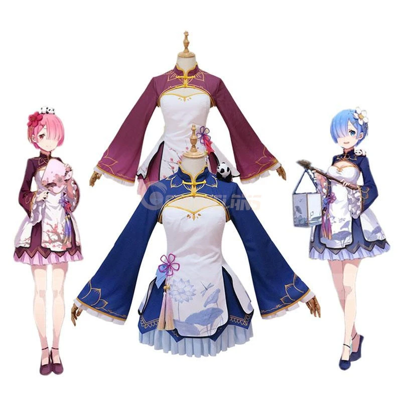 Anime Re:Zero Starting Life In Another World Rem And Ram Chinoiserie Cosplay Costume 3 Anime Re:Zero Starting Life In Another World Rem And Ram Chinoiserie Cosplay Costume