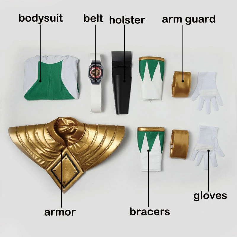 Mighty Morphin Power Rangers Tommy Oliver Green Ranger Cosplay Costumes 6 Mighty Morphin Power Rangers Tommy Oliver Green Ranger Cosplay Costumes - Image 4