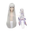 Anime Re:Zero Starting Life In Another World Emilia Long Straight Silver Cosplay Wigs
