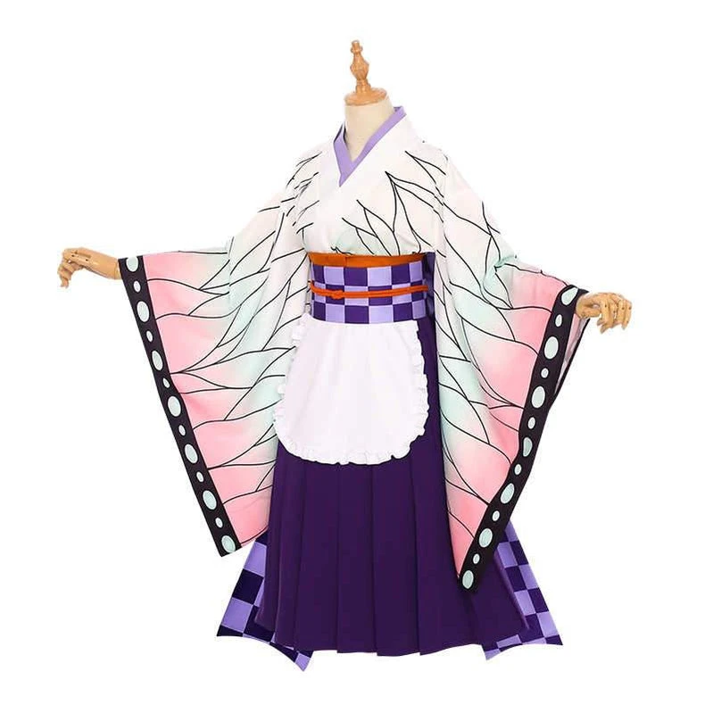 Anime Demon Slayer Kimetsu No Yaiba Kochou Shinobu Kimono Maid Outfit Cosplay Costumes 4 Anime Demon Slayer Kimetsu No Yaiba Kochou Shinobu Kimono Maid Outfit Cosplay Costumes - Image 2