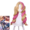 Game LOL Cafe Cutie Gwen Red & Blonde Cosplay Wigs With Twist Braid
