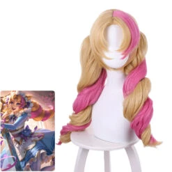 Game LOL Cafe Cutie Gwen Red & Blonde Cosplay Wigs With Twist Braid