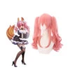 Anime FGO Fate/Grand Order Tamamo No Mae Pink Curly Ponytail Cosplay Wigs