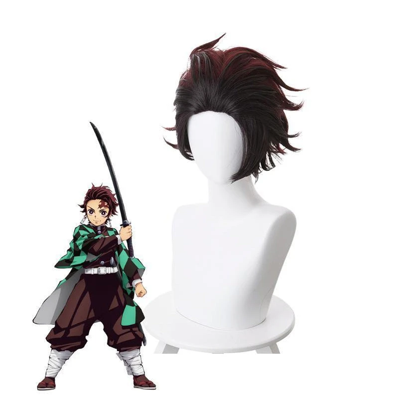 Anime Demon Slayer Kimetsu No Yaiba Tanjirou Kamado Short Wine Red Men Cosplay Wigs 3 Anime Demon Slayer Kimetsu No Yaiba Tanjirou Kamado Short Wine Red Men Cosplay Wigs