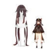 Game Genshin Impact Hu Tao Dark Brown Long Cosplay Wig