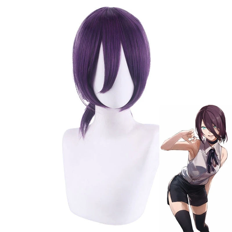 Anime Chainsaw Man Reze Purple Short Cosplay Wigs 3 Anime Chainsaw Man Reze Purple Short Cosplay Wigs