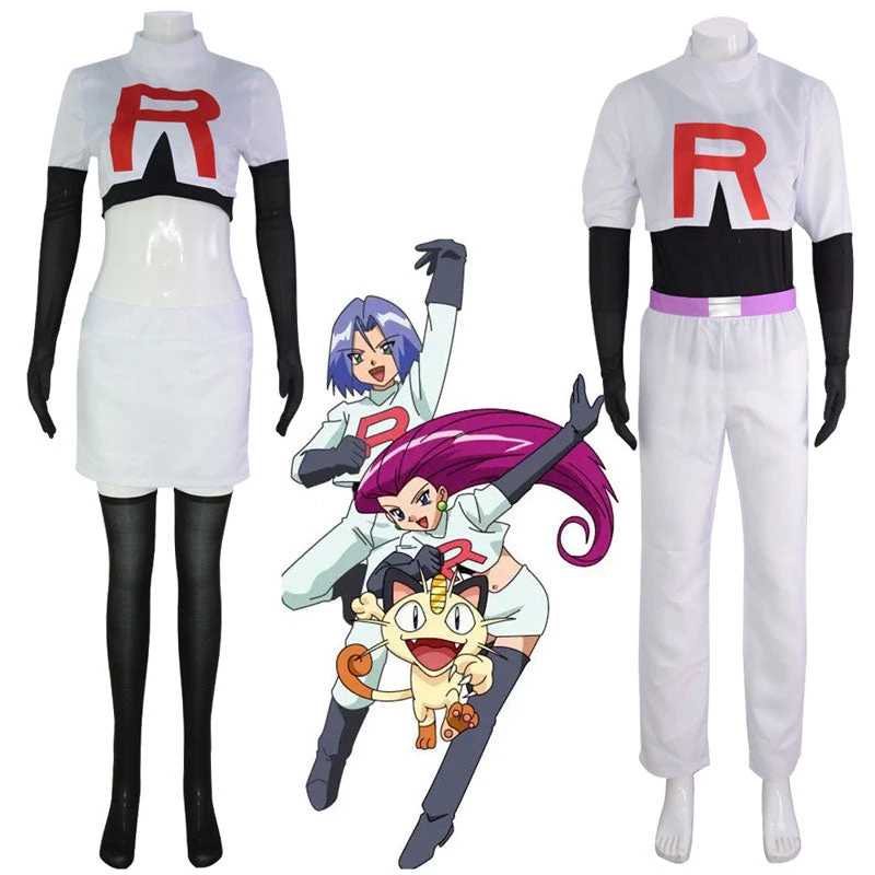Anime Pokemon And Digimon Jessie James Uniform Cosplay Costumes 3 Anime Pokemon And Digimon Jessie James Uniform Cosplay Costumes
