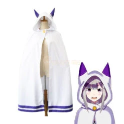 Anime Re:Zero Starting Life In Another World Emilia Cloak Cosplay Costume