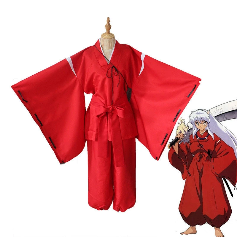 Anime Inuyasha Inuyasha Red Cosplay Costume 3 Anime Inuyasha Inuyasha Red Cosplay Costume