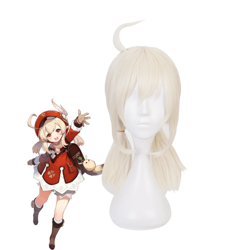 Game Genshin Impact Klee Blonde Cosplay Wigs 3 Game Genshin Impact Klee Blonde Cosplay Wigs