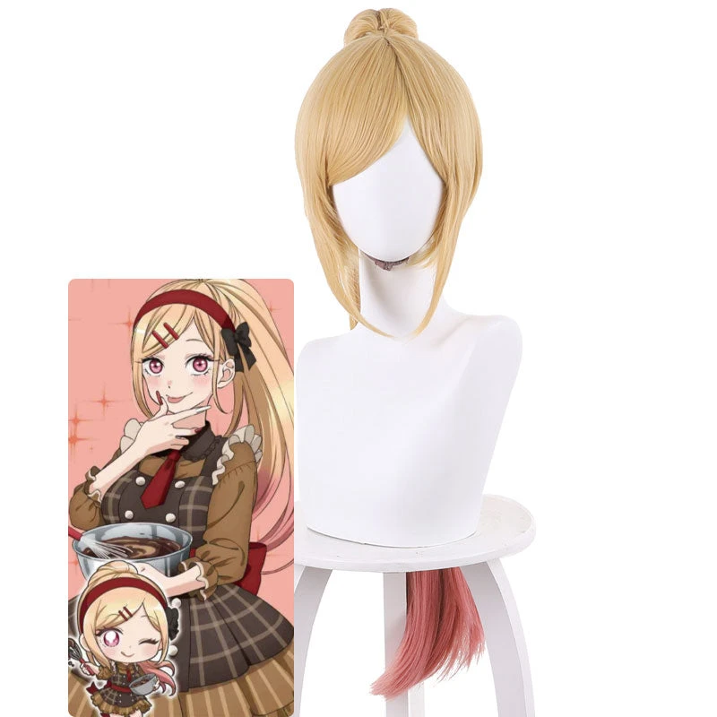 Anime My Dress-Up Darling Kitagawa Marin Yellow Gradient Pink Ponytail Cosplay Wigs 3 Anime My Dress-Up Darling Kitagawa Marin Yellow Gradient Pink Ponytail Cosplay Wigs