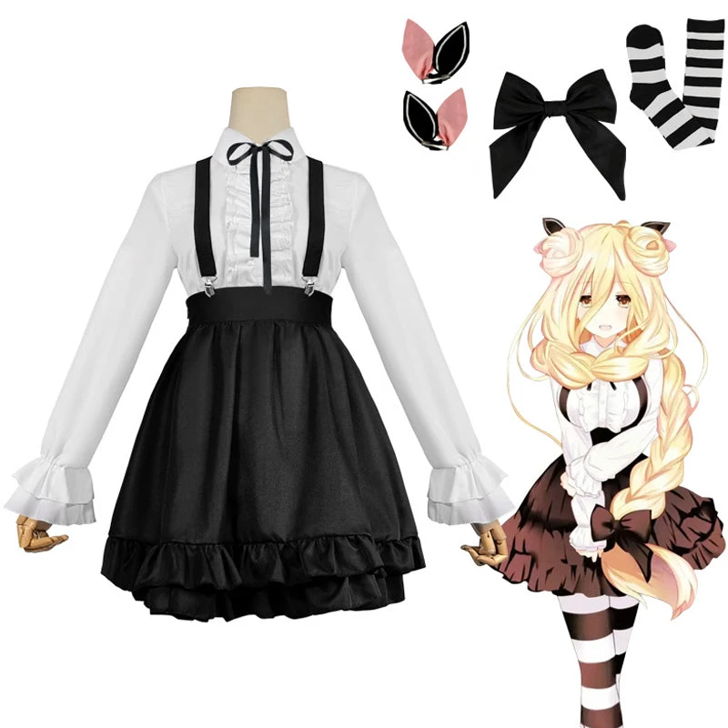 Anime Date A Live 4 Hoshimiya Mukuro Maid Cosplay Costumes 3 Anime Date A Live 4 Hoshimiya Mukuro Maid Cosplay Costumes