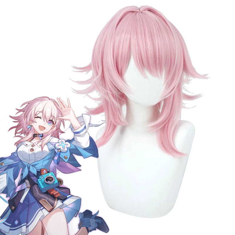 Game Honkai: Star Rail March 7th Pink Cosplay Wigs 3 Game Honkai: Star Rail March 7th Pink Cosplay Wigs