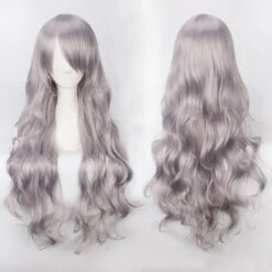Women Wavy Sweet 80cm Long White And Gray Lolita Fashion Wigs With Bangs -Cosplay 24