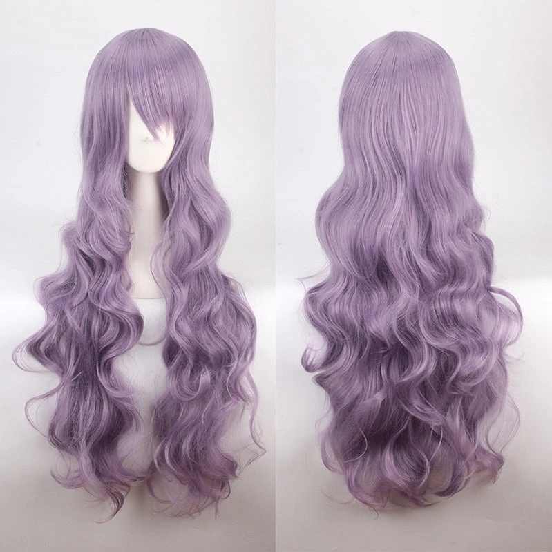 Women Wavy Sweet 80cm Long Purple And Blue Lolita Fashion Wigs With Bangs 4 Women Wavy Sweet 80cm Long Purple And Blue Lolita Fashion Wigs With Bangs - Image 2