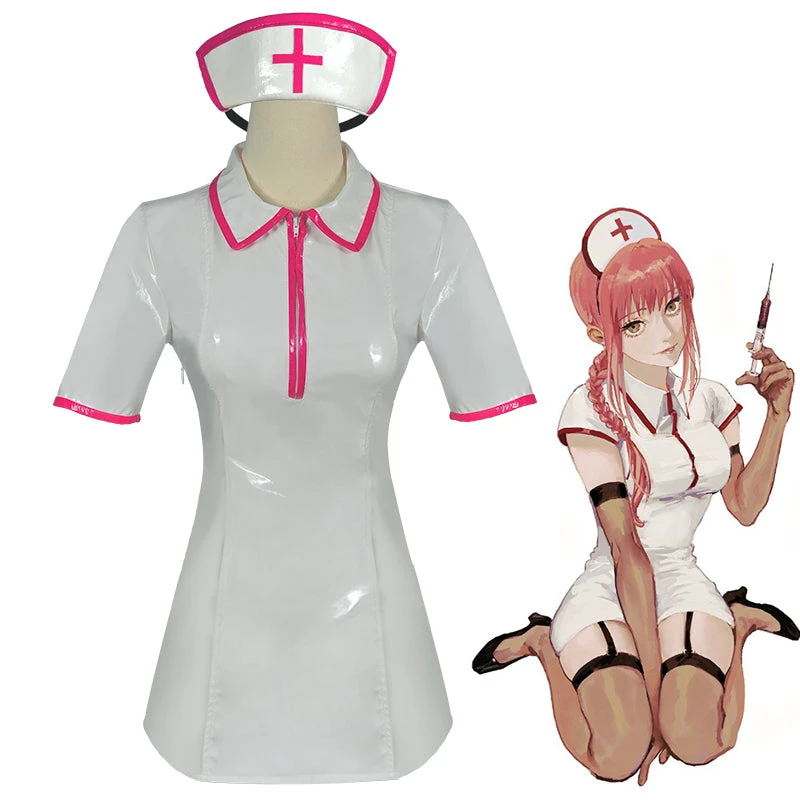 Anime Chainsaw Man Makima Power Nurse Uniform Cosplay Costumes 4 Anime Chainsaw Man Makima Power Nurse Uniform Cosplay Costumes - Image 2