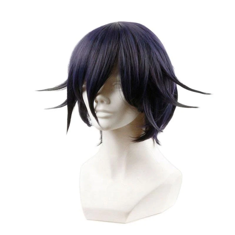 Anime DanganRonpa V3 Oma Kokichi Black Mixed Purple Short Wigs 4 Anime DanganRonpa V3 Oma Kokichi Black Mixed Purple Short Wigs - Image 2