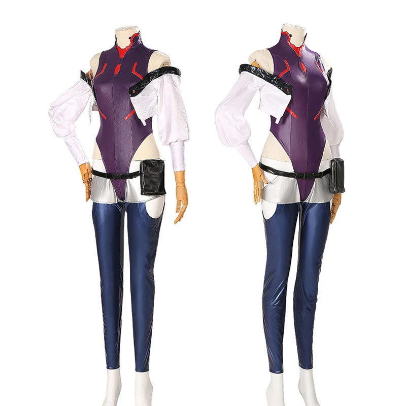 Game Cyberpunk: Edgerunners Lucyna Kushinada Purple Cosplay Costumes 4 Game Cyberpunk: Edgerunners Lucyna Kushinada Purple Cosplay Costumes - Image 2