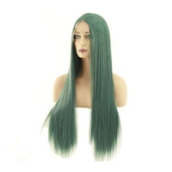 60cm Women Lace Front Wigs Long Straight Dark Green Cosplay Wigs -Cosplay 2 a0ee55d3 9851 4dce aa30 8e9fab1289b0