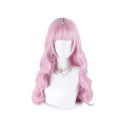 Women Fashion Long Pink Wavy Sweet Bangs Lolita Wigs -Cosplay 2 c9f62953 8730 4de0 89e7 525e225ec373