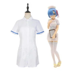 Anime Re:Zero Starting Life In Another World Rem Nurse Suit Cosplay Costume