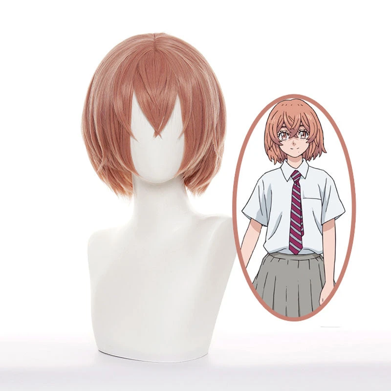 Anime Tokyo Revengers Hinata Tachibana Pink Orange Short Cosplay Wigs 4 Anime Tokyo Revengers Hinata Tachibana Pink Orange Short Cosplay Wigs - Image 2