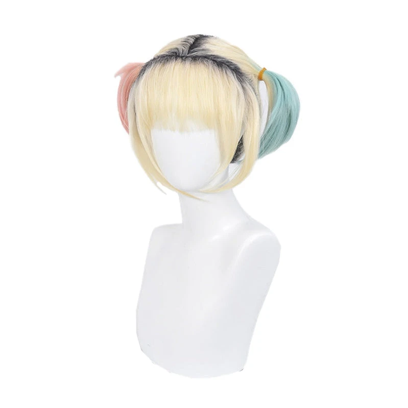 Movie Birds Of Prey Harley Quinn Short Mixed Blonde Cosplay Wigs 4 Movie Birds Of Prey Harley Quinn Short Mixed Blonde Cosplay Wigs - Image 2