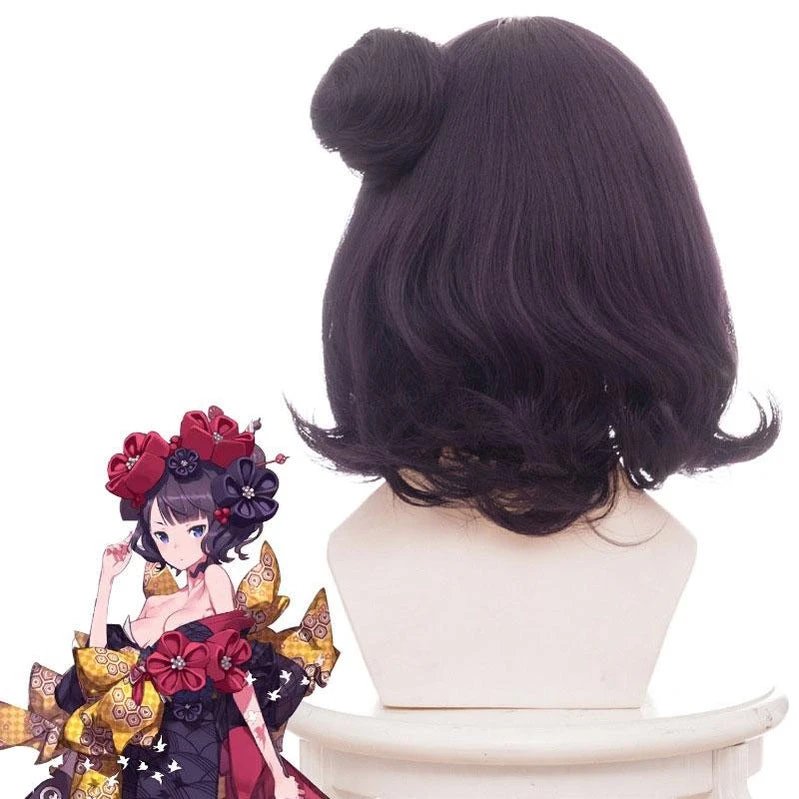 FGO Fate/Grand Order Katsushika Hokusai Purple Bun Cosplay Wigs 5 FGO Fate/Grand Order Katsushika Hokusai Purple Bun Cosplay Wigs - Image 3