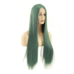 60cm Women Lace Front Wigs Long Straight Dark Green Cosplay Wigs -Cosplay 3 d0a34bf7 af0f 4b4a 9d10 d932be9c989e