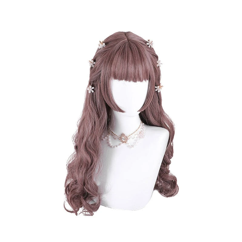 Women Fashion Long Red Wavy Sweet Bangs Lolita Wigs 3 Women Fashion Long Red Wavy Sweet Bangs Lolita Wigs