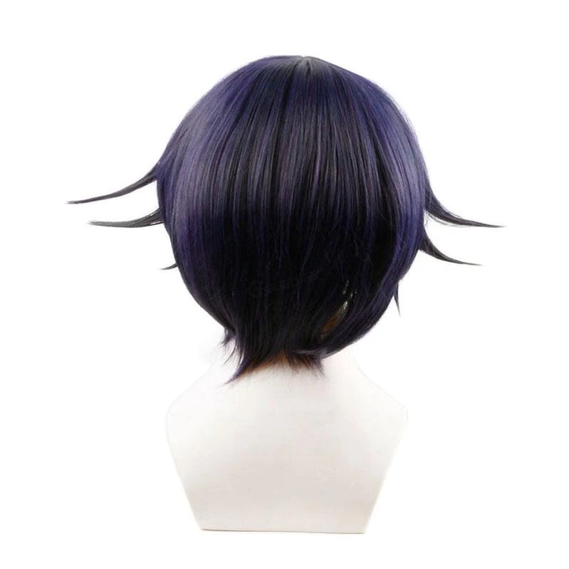 Anime DanganRonpa V3 Oma Kokichi Black Mixed Purple Short Wigs 5 Anime DanganRonpa V3 Oma Kokichi Black Mixed Purple Short Wigs - Image 3