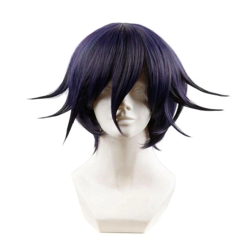 Anime DanganRonpa V3 Oma Kokichi Black Mixed Purple Short Wigs 6 Anime DanganRonpa V3 Oma Kokichi Black Mixed Purple Short Wigs - Image 4