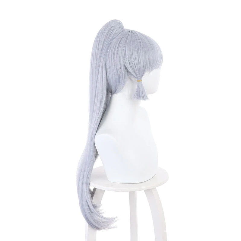 Game Genshin Impact Kamisato Ayaka Light Gray Blue Ponytail Cosplay Wigs 6 Game Genshin Impact Kamisato Ayaka Light Gray Blue Ponytail Cosplay Wigs - Image 4