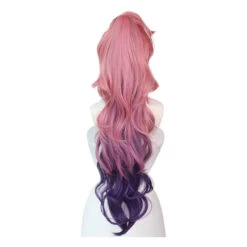 LOL Seraphine Cosplay Wig 100cm Long Ponytail Pink Gradient Purple Wavy Wigs -Cosplay 4 dd831a29 4411 436e a7b4 70a5ad57786a