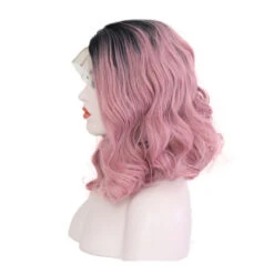 Multi-size Women Lace Front Wigs Short Curly Black Fade Pink Cosplay Wigs -Cosplay 4 ed98427c 387e 47d5 b858 72699afaff3c