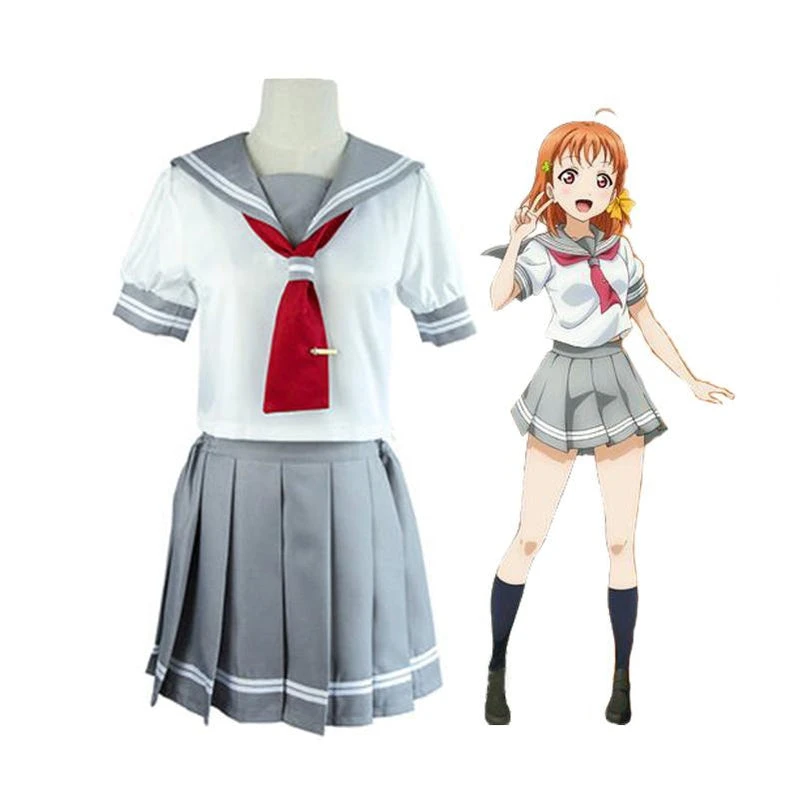 LoveLive!Sunshine!! Takami Chika And Aqours All Members Summer School Uniform Cosplay Costume 3 LoveLive!Sunshine!! Takami Chika And Aqours All Members Summer School Uniform Cosplay Costume
