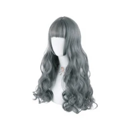 Women Fashion Long Gray Wavy Sweet Bangs Lolita Wig 12 Women Fashion Long Gray Wavy Sweet Bangs Lolita Wig -Cosplay 5 726b25e4 667c 4f70 bc27 b8d39ebf31d4