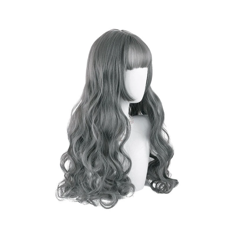 Women Fashion Long Gray Wavy Sweet Bangs Lolita Wig 6 Women Fashion Long Gray Wavy Sweet Bangs Lolita Wig - Image 4