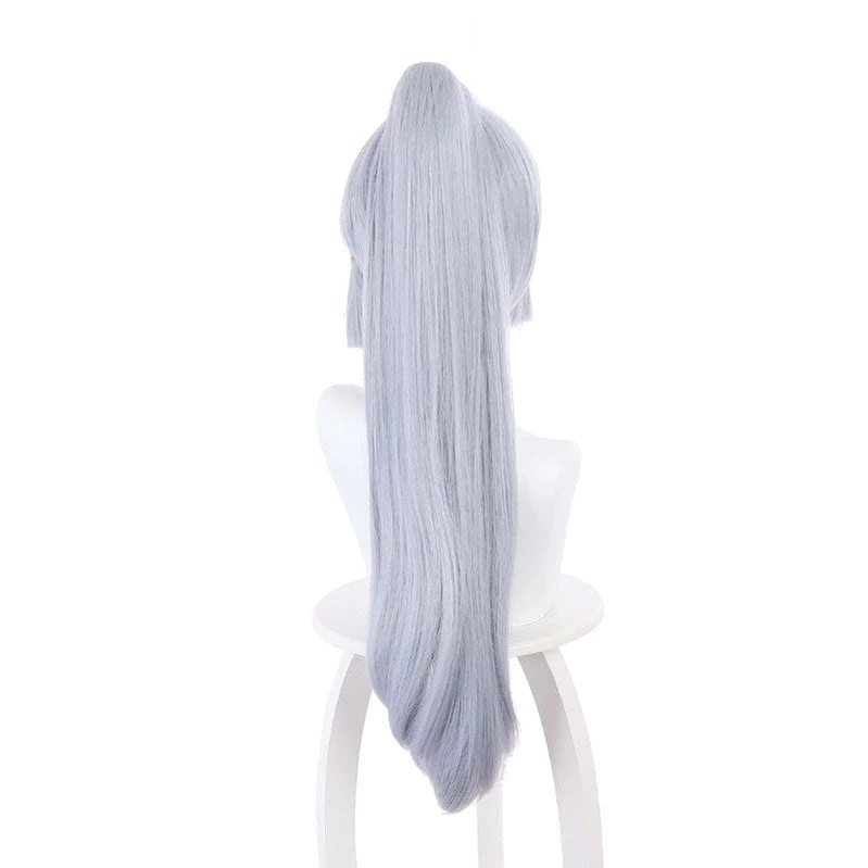 Game Genshin Impact Kamisato Ayaka Light Gray Blue Ponytail Cosplay Wigs 8 Game Genshin Impact Kamisato Ayaka Light Gray Blue Ponytail Cosplay Wigs - Image 6