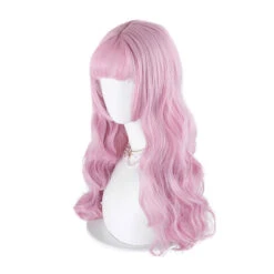 Women Fashion Long Pink Wavy Sweet Bangs Lolita Wigs -Cosplay 7 ac343558 d2e1 431f a80a 37b126df0e6e