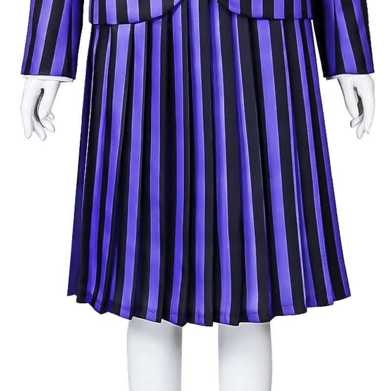 The Addams Family Wednesday Addams Purple Uniform Cosplay Costume 11 The Addams Family Wednesday Addams Purple Uniform Cosplay Costume - Image 9