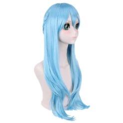 Anime SAO Sword Art Online ALO ALfheim Online Asuna Long Blue Cosplay Wigs -Cosplay Asuna3