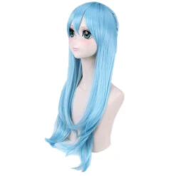 Anime SAO Sword Art Online ALO ALfheim Online Asuna Long Blue Cosplay Wigs -Cosplay Asuna4