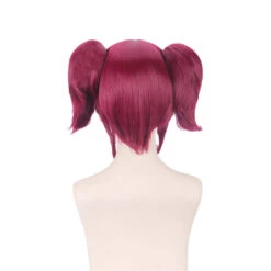 Anime Black Butler MeyRin Wine Red Cosplay Wigs -Cosplay Black Butler MeyRin Wine Red Short Cosplay Wig Synthetic Hair Peruca Halloween Costume Ponytail Wigs For 3